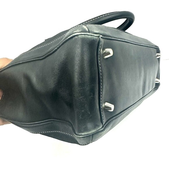 Coach Canvas Purse Black Leather Trim No. MOP-9428 - Picture 13 of 16